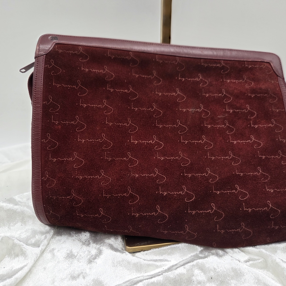 Givenchy Burgundy Suede Elegant Clutch